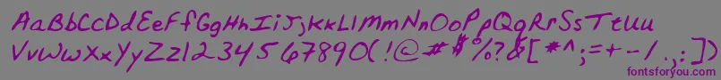 フォントLehn152 – 紫色のフォント、灰色の背景