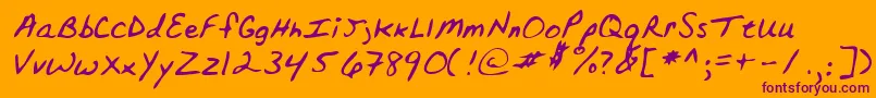 Lehn152-Schriftart – Violette Schriften auf orangefarbenem Hintergrund