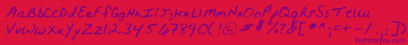 Lehn152 Font – Purple Fonts on Red Background