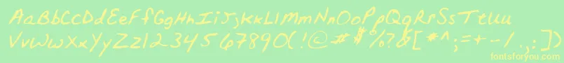 Lehn152-fontti – keltaiset fontit vihreällä taustalla