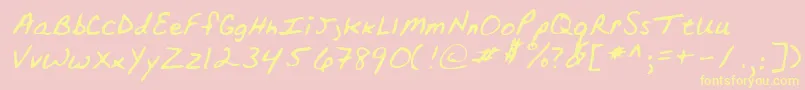 Lehn152-fontti – keltaiset fontit vaaleanpunaisella taustalla