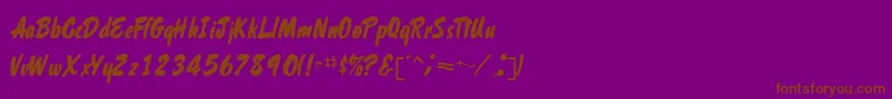 Shelman Font – Brown Fonts on Purple Background
