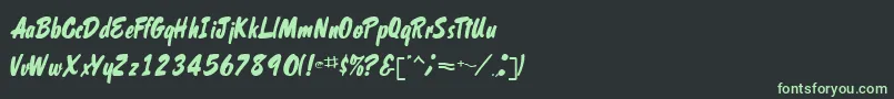 フォントShelman – 黒い背景に緑の文字