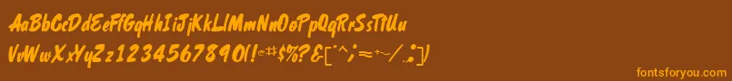 Shelman Font – Orange Fonts on Brown Background