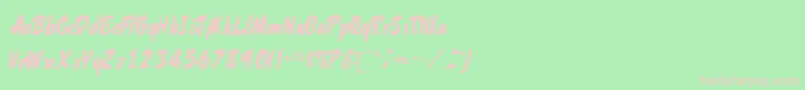 フォントShelman – 緑の背景にピンクのフォント