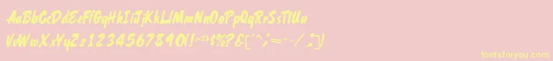 Shelman Font – Yellow Fonts on Pink Background
