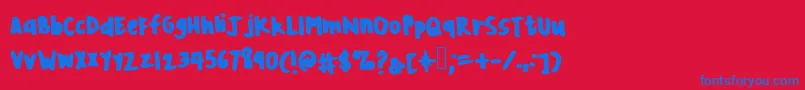 Apollosmum Font – Blue Fonts on Red Background