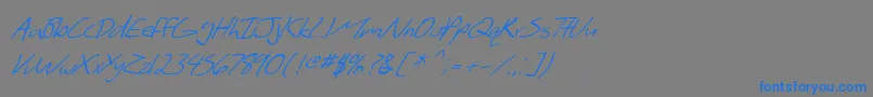 SfScribbledSansItalic-Schriftart – Blaue Schriften auf grauem Hintergrund