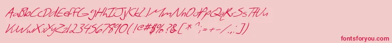 SfScribbledSansItalic-Schriftart – Rote Schriften auf rosa Hintergrund