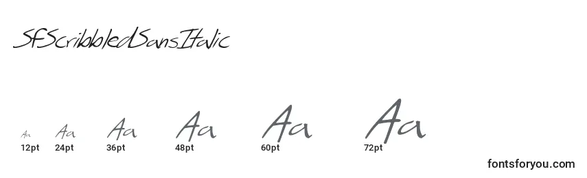 SfScribbledSansItalic Font Sizes