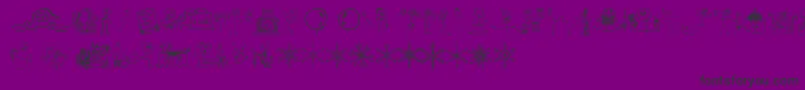 RisusLcbKringlebats-Schriftart – Schwarze Schriften auf violettem Hintergrund