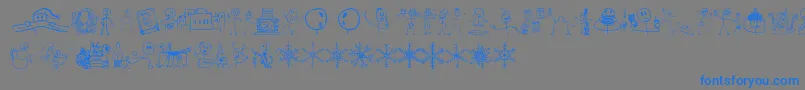 RisusLcbKringlebats-Schriftart – Blaue Schriften auf grauem Hintergrund