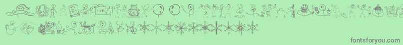 RisusLcbKringlebats Font – Gray Fonts on Green Background