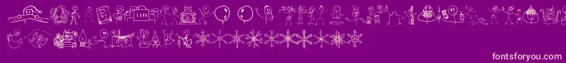 RisusLcbKringlebats-Schriftart – Rosa Schriften auf violettem Hintergrund