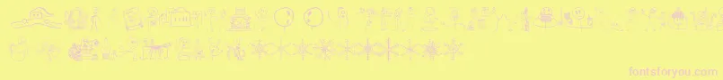 RisusLcbKringlebats-Schriftart – Rosa Schriften auf gelbem Hintergrund