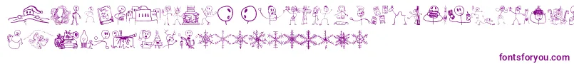 RisusLcbKringlebats Font – Purple Fonts on White Background