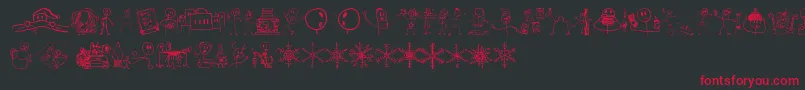 RisusLcbKringlebats Font – Red Fonts on Black Background