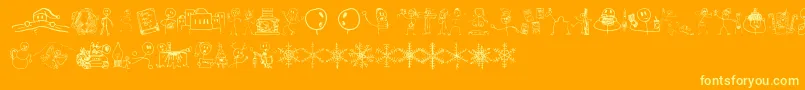 RisusLcbKringlebats Font – Yellow Fonts on Orange Background