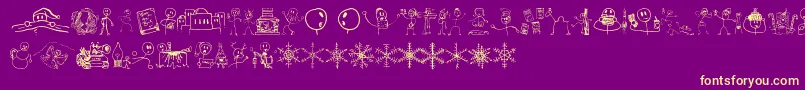 RisusLcbKringlebats Font – Yellow Fonts on Purple Background