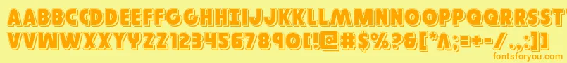 フォントGovernorpunch – オレンジの文字が黄色の背景にあります。