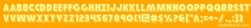 フォントGovernorpunch – オレンジの背景に黄色の文字
