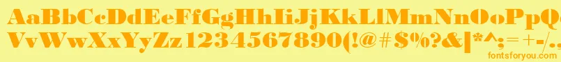 Urwbodonidextbolwid Font – Orange Fonts on Yellow Background