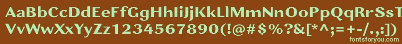 JainasansBoldPersonalUse-fontti – vihreät fontit ruskealla taustalla