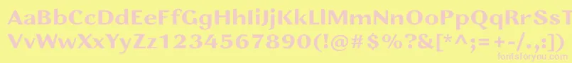 JainasansBoldPersonalUse-fontti – vaaleanpunaiset fontit keltaisella taustalla