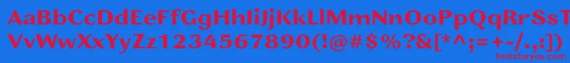 JainasansBoldPersonalUse-fontti – punaiset fontit sinisellä taustalla