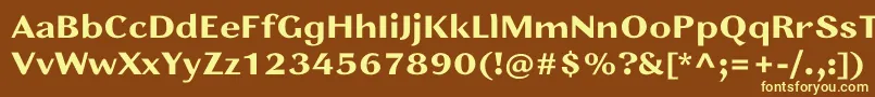 JainasansBoldPersonalUse-fontti – keltaiset fontit ruskealla taustalla