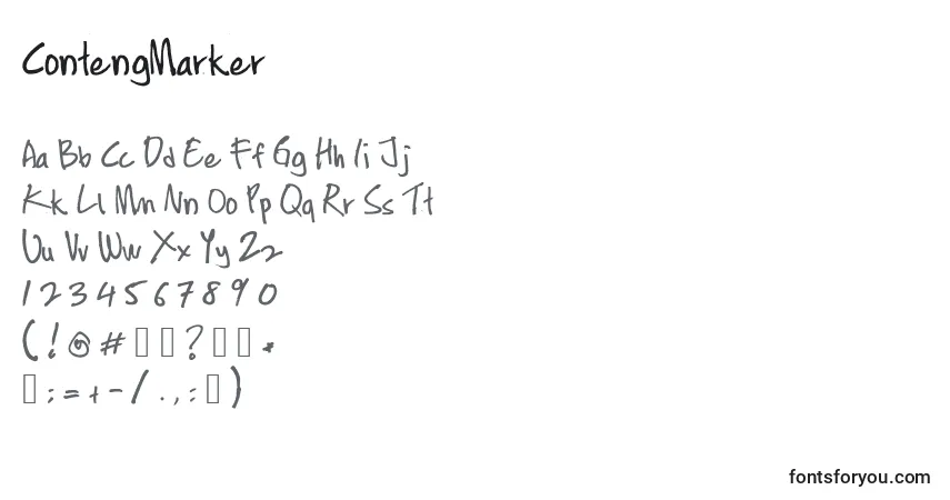 Schriftart ContengMarker – Alphabet, Zahlen, spezielle Symbole