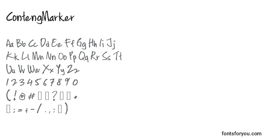 ContengMarker-fontti – aakkoset, numerot, erikoismerkit