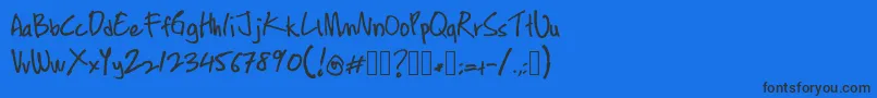 Fonte ContengMarker – fontes pretas em um fundo azul
