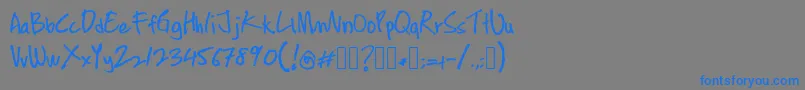 フォントContengMarker – 灰色の背景に青い文字