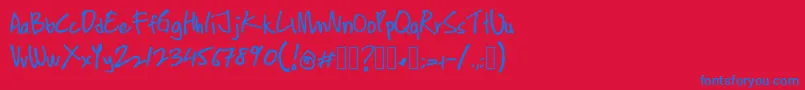 フォントContengMarker – 赤い背景に青い文字