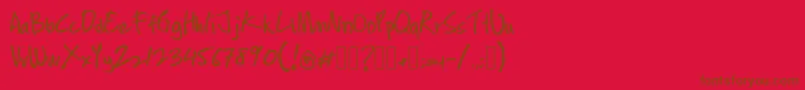 ContengMarker-Schriftart – Braune Schriften auf rotem Hintergrund