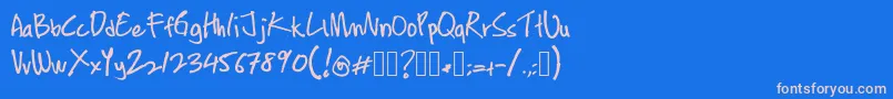 フォントContengMarker – ピンクの文字、青い背景