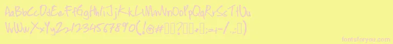ContengMarker-Schriftart – Rosa Schriften auf gelbem Hintergrund