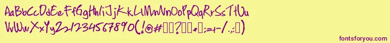 ContengMarker Font – Purple Fonts on Yellow Background