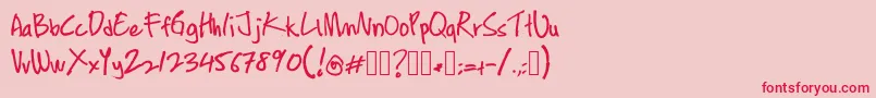 ContengMarker Font – Red Fonts on Pink Background