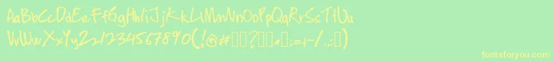 Fonte ContengMarker – fontes amarelas em um fundo verde