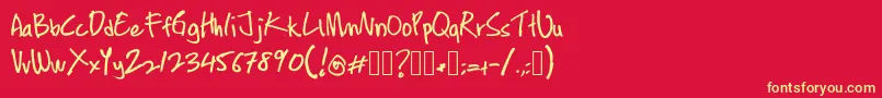 ContengMarker Font – Yellow Fonts on Red Background