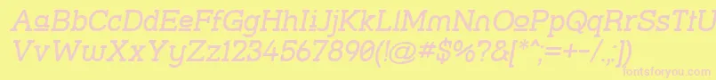 Strslupi-fontti – vaaleanpunaiset fontit keltaisella taustalla