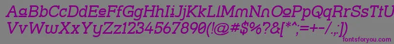 フォントStrslupi – 紫色のフォント、灰色の背景