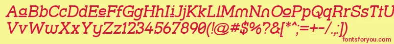 Strslupi Font – Red Fonts on Yellow Background