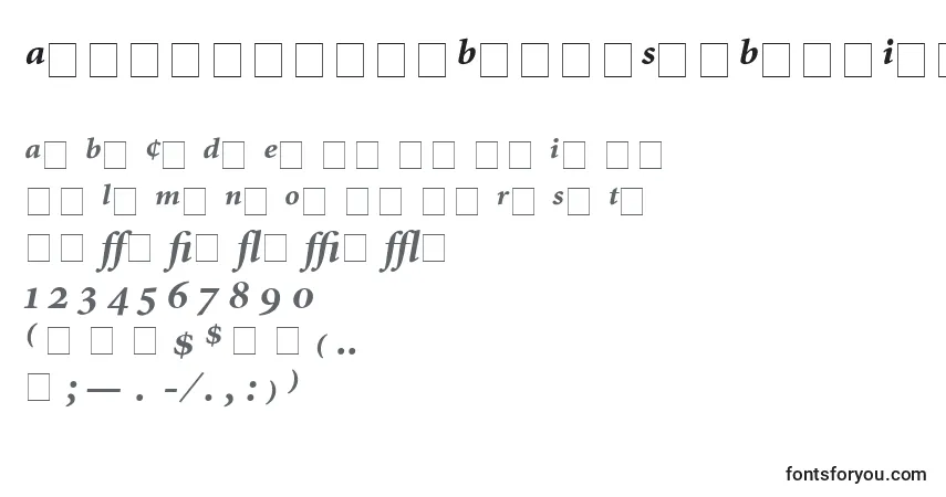 A fonte AtlantixProBlackSsiBoldItalic – alfabeto, números, caracteres especiais