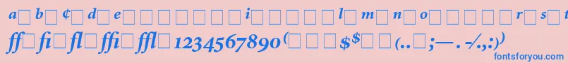 フォントAtlantixProBlackSsiBoldItalic – ピンクの背景に青い文字