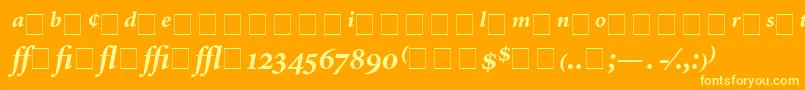 AtlantixProBlackSsiBoldItalic-Schriftart – Gelbe Schriften auf orangefarbenem Hintergrund