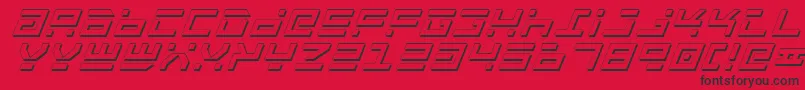 RocketTypeShadowItalic-Schriftart – Schwarze Schriften auf rotem Hintergrund