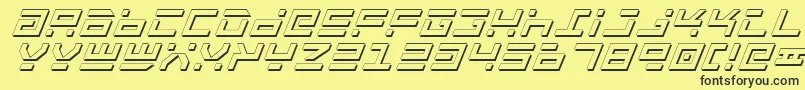 RocketTypeShadowItalic Font – Black Fonts on Yellow Background